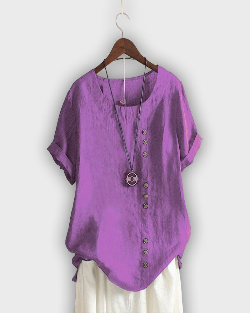 חולצה אלגנטית לנשים עם שרוולים קצרים