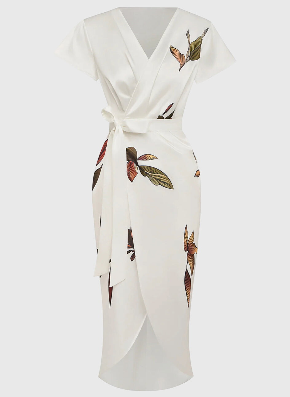 שמלות סטן לבנה אלגנטית