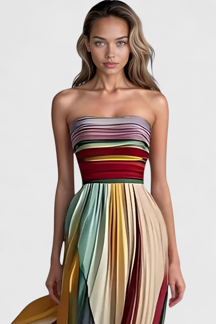 שמלת לטיסיה ארוכה עם נפילה רכה ועיצוב טבעי