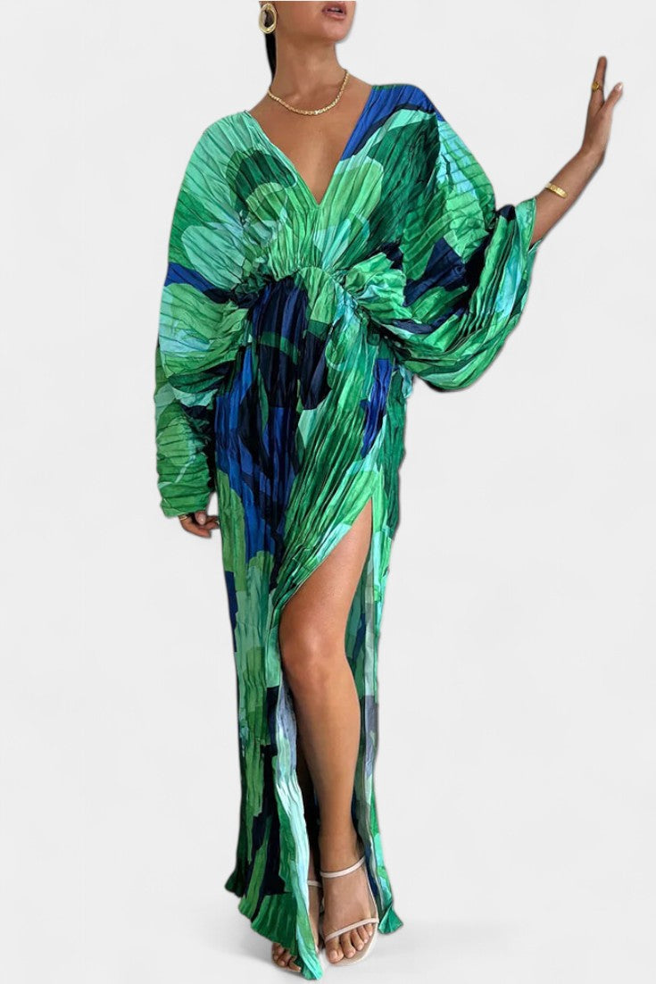 רבקה שמלת מקסי קצרה עם קפלים