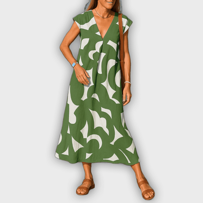 שמלת V-צוואר קלילה ונשית ססיליה™