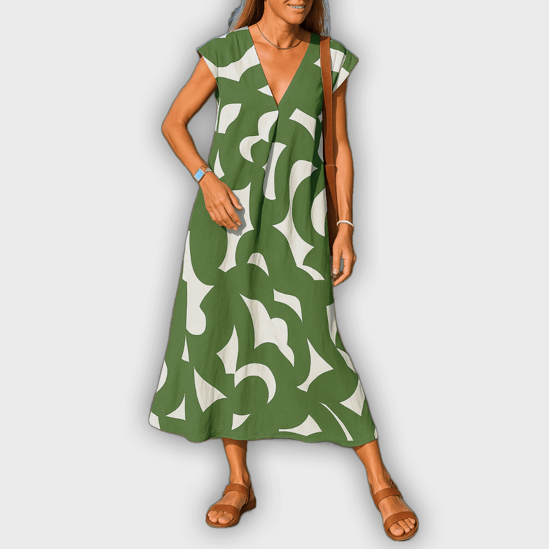 שמלת V-צוואר קלילה ונשית ססיליה™