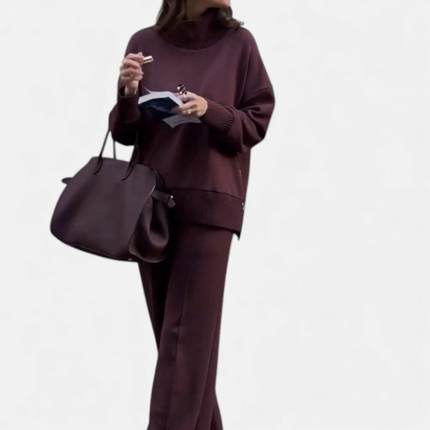 CARMINE™ | סט לואנג' חורפי ארוג איכותי בשני חלקים