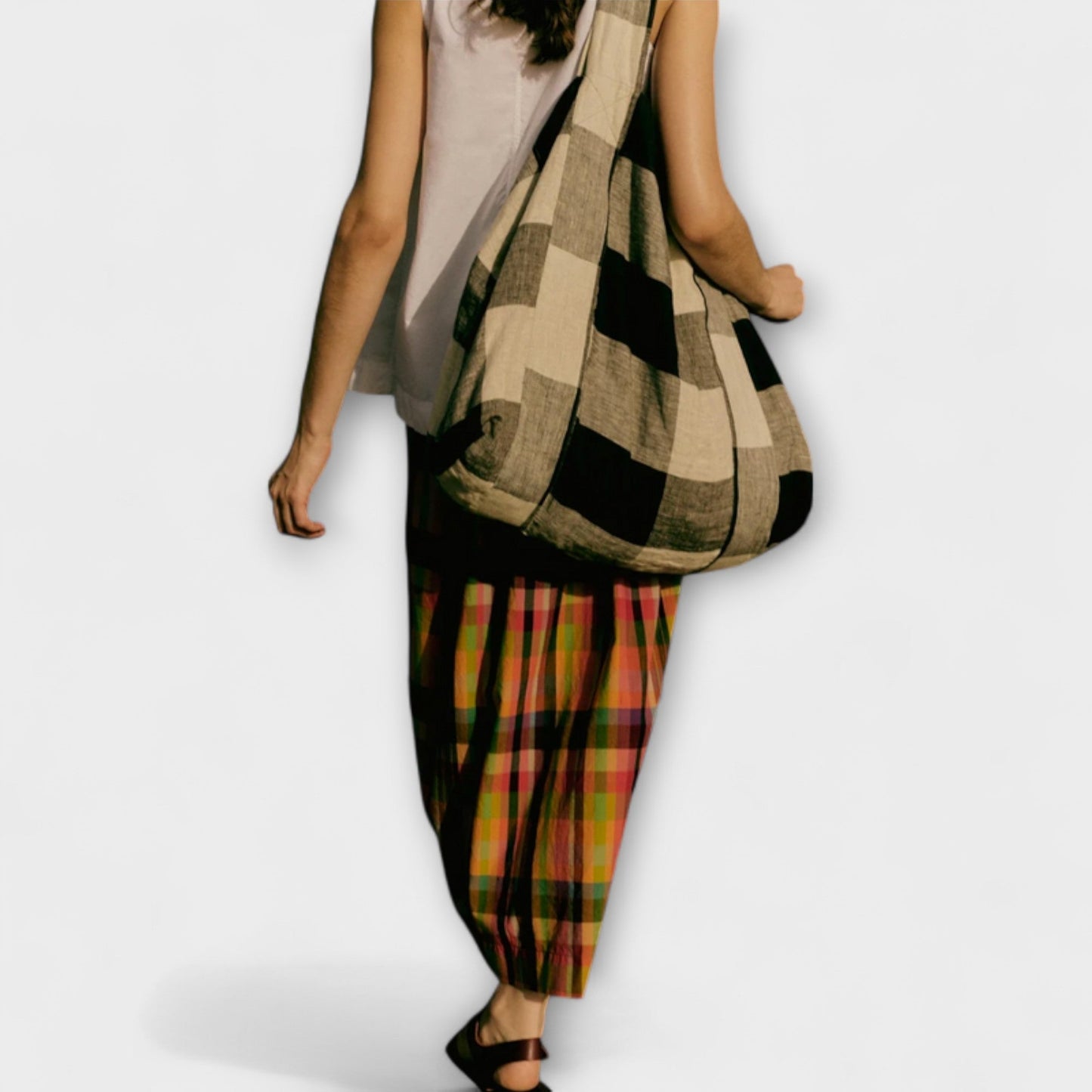 חצאית פליסי פסים צבעוניים