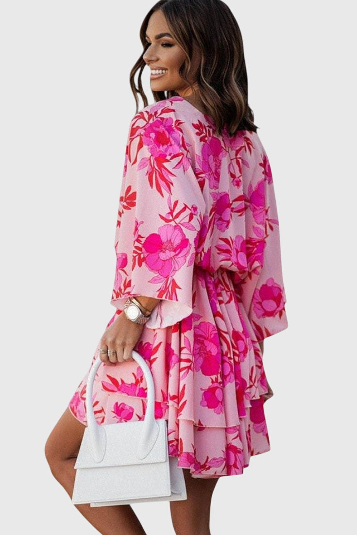 שמלת אליזה מיני עם קשר קדמי ופרטים