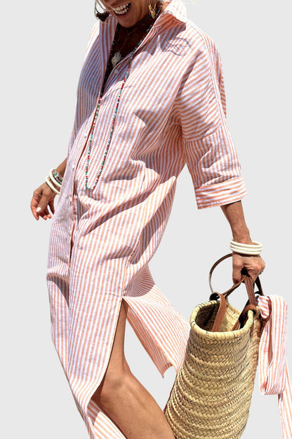 שמלות חולצה אלגנטיות עם פסים