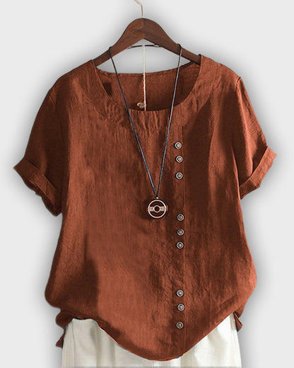 חולצה אלגנטית לנשים עם שרוולים קצרים