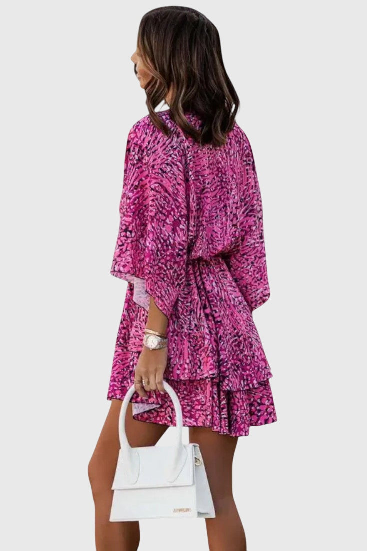 שמלת אליזה מיני עם קשר קדמי ופרטים