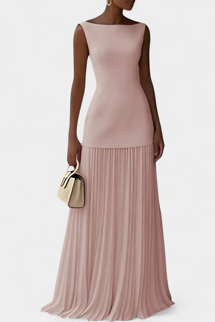 סילבנה שמלת ערב מקסי מגזה עם קפלים