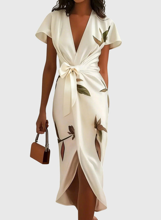 שמלות סטן לבנה אלגנטית