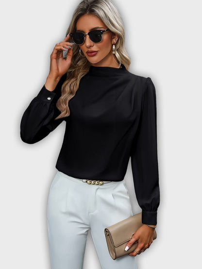 חולצה אלגנטית עם צווארון גבוה