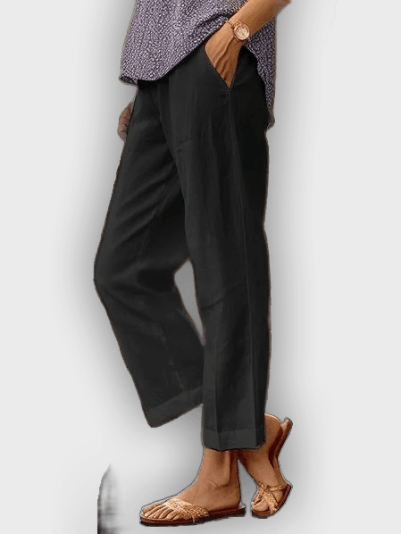 מכנסיים נוחים כותנה ולינן - נושמים בהתאמה רפויה