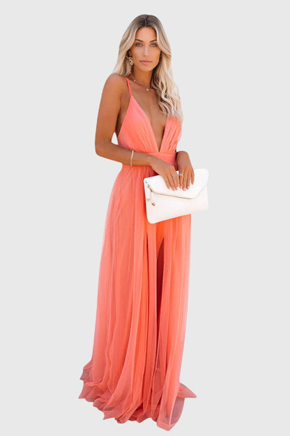 שמלת מקסי טול ללא שרוולים