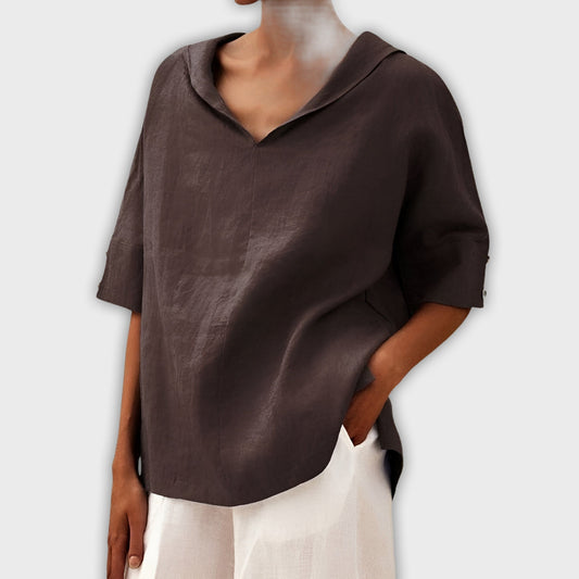חולצת פשתן וכותנה קלילה ליקי™ - אלגנטית ונוחה לכול הזדמנות