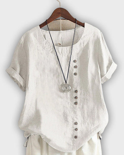 חולצה אלגנטית לנשים עם שרוולים קצרים