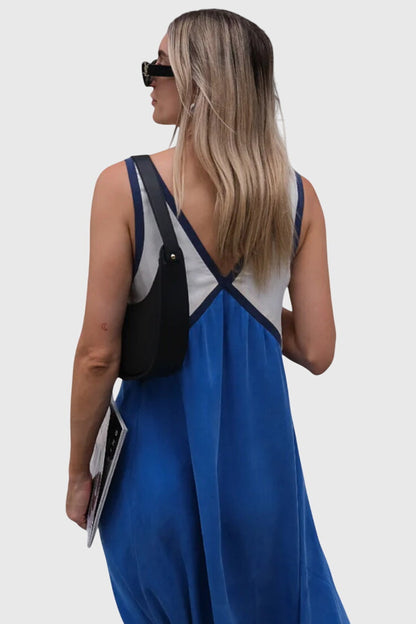 שמלת בוהו קיץ עם צווארון V