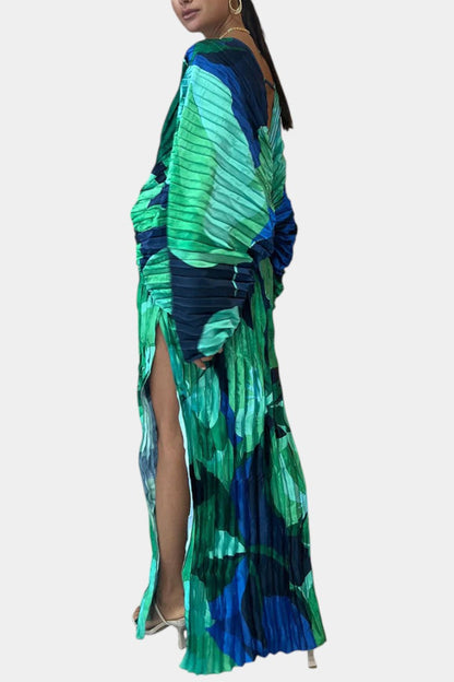 רבקה שמלת מקסי קצרה עם קפלים