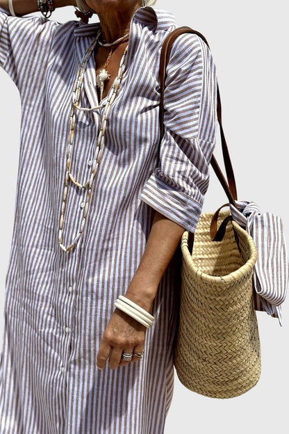 שמלות חולצה אלגנטיות עם פסים