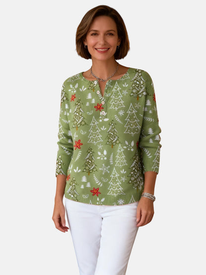 סוודר חג המולד עם כפתורים סופי