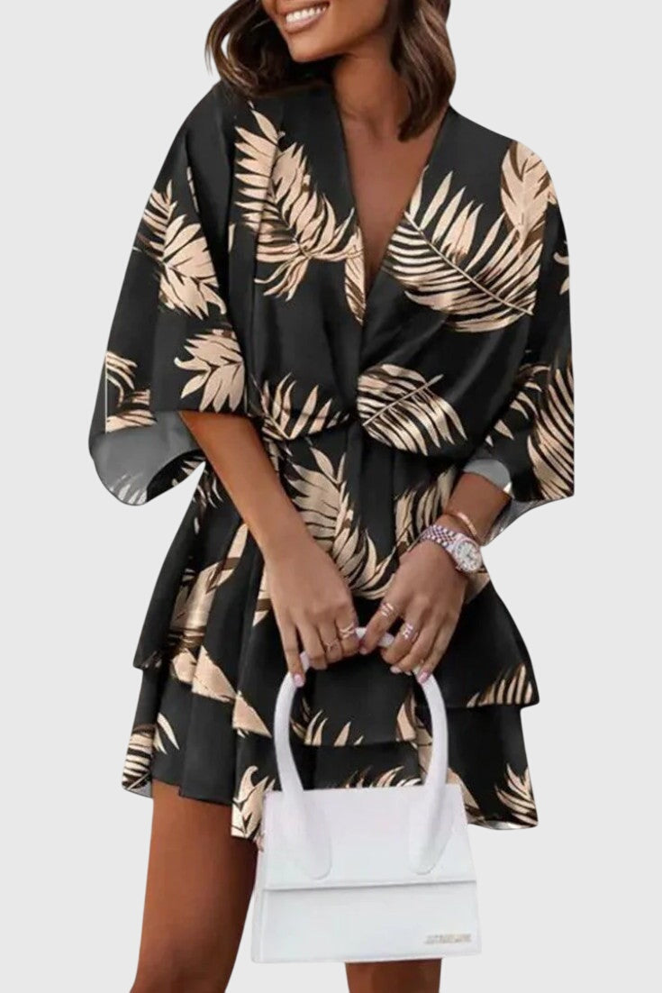 שמלת אליזה מיני עם קשר קדמי ופרטים