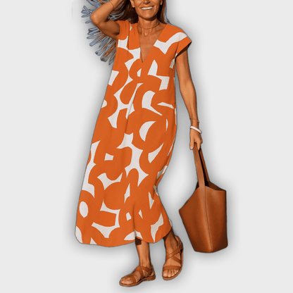 שמלת V-צוואר קלילה ונשית ססיליה™