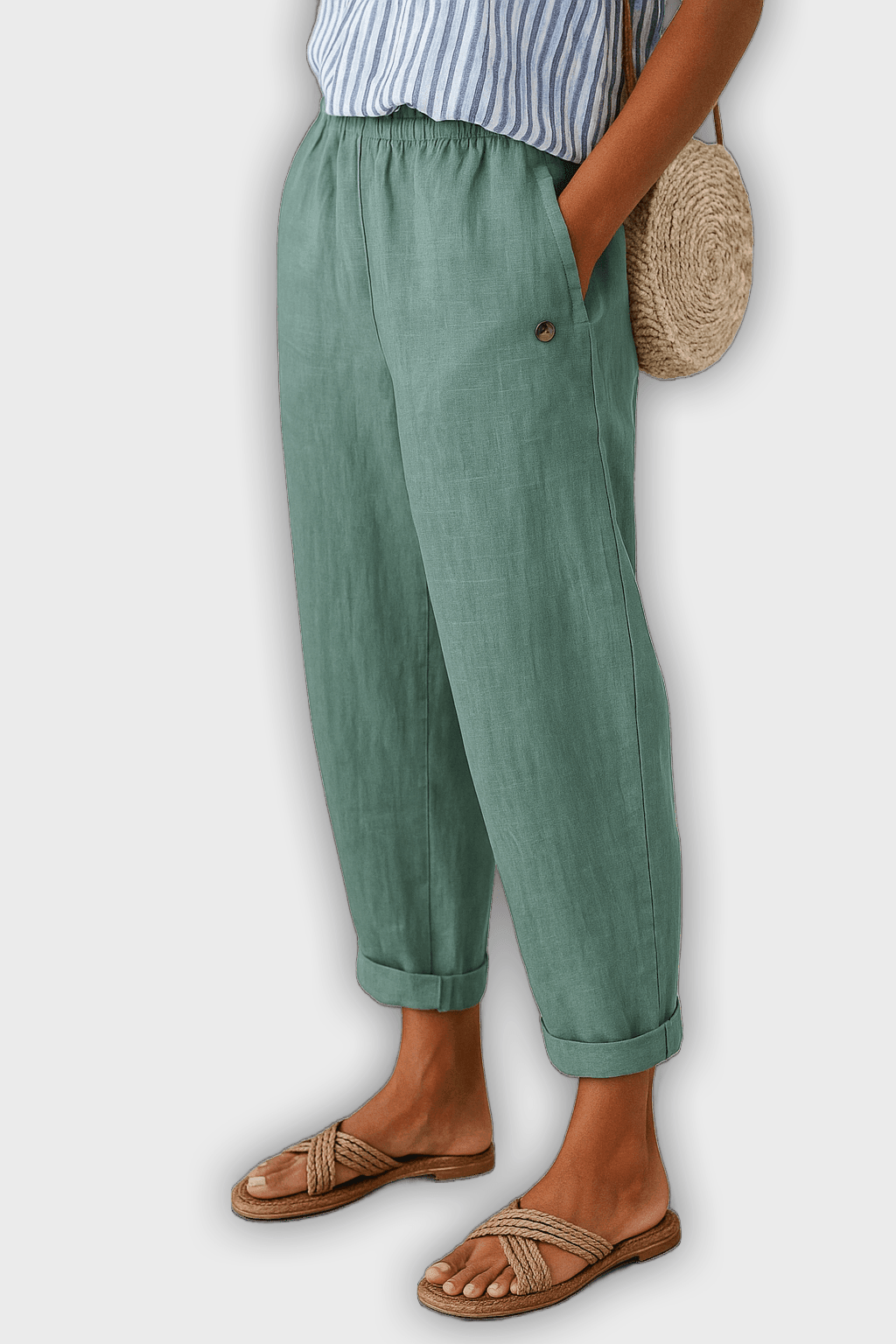 מכנסי קיץ אלגנטיים עם כיסים צדדיים