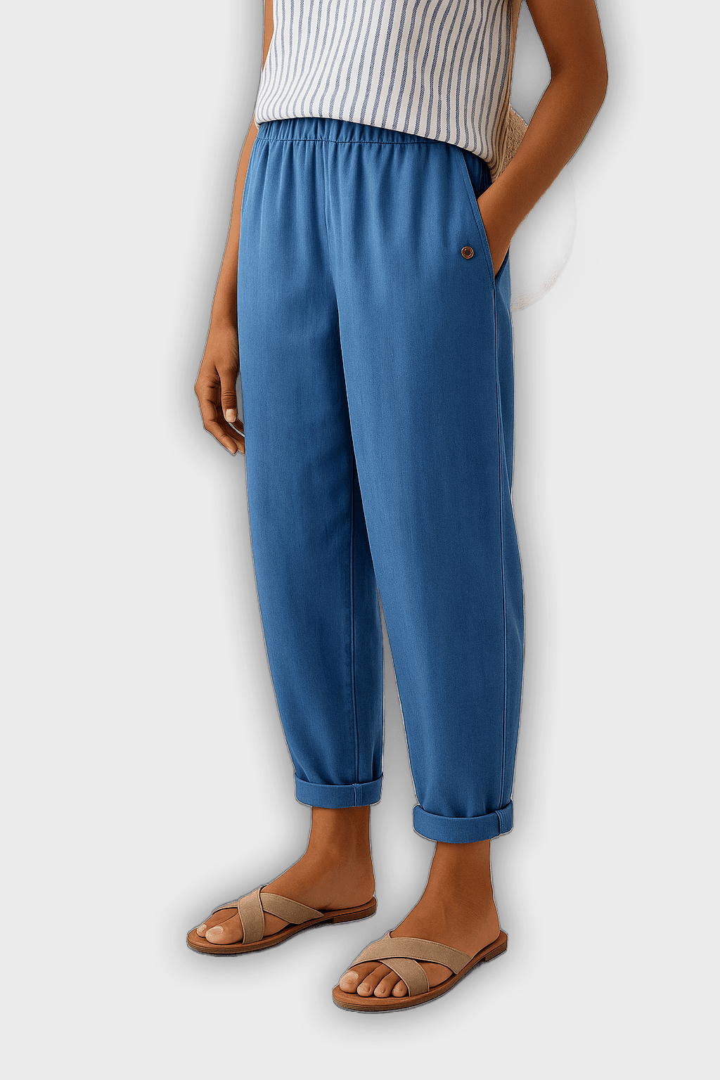 מכנסי קיץ אלגנטיים עם כיסים צדדיים