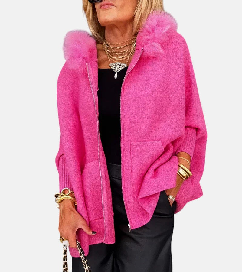 ארבלה™ | מעיל קז'ואל עם כובע וצווארון פרווה