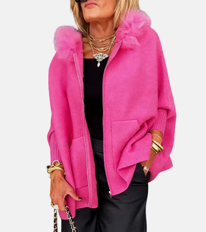 ארבלה™ | מעיל קז'ואל עם כובע וצווארון פרווה