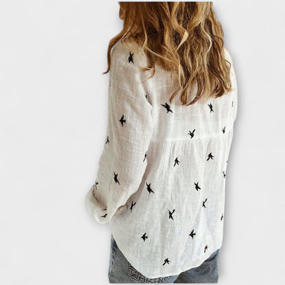 חולצת נשים אלגנטית עם צווארון יוקרתי