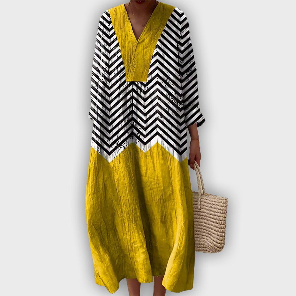 שמלת ליאה גיאומטרית אלגנטית