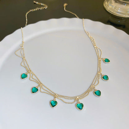 שרשרת לב ייחודית עם אבני זירקוניה