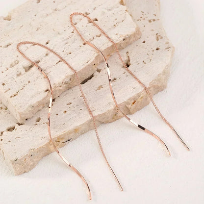 עגילי גלים ארוכים בעיצוב ייחודי