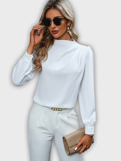 חולצה אלגנטית עם צווארון גבוה