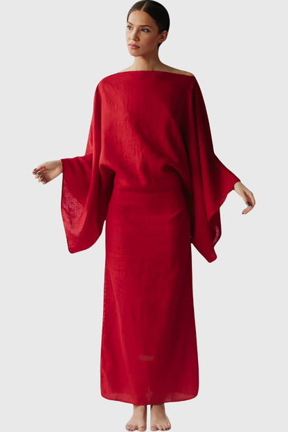 שמלות קימונו מל Linen וכותנה