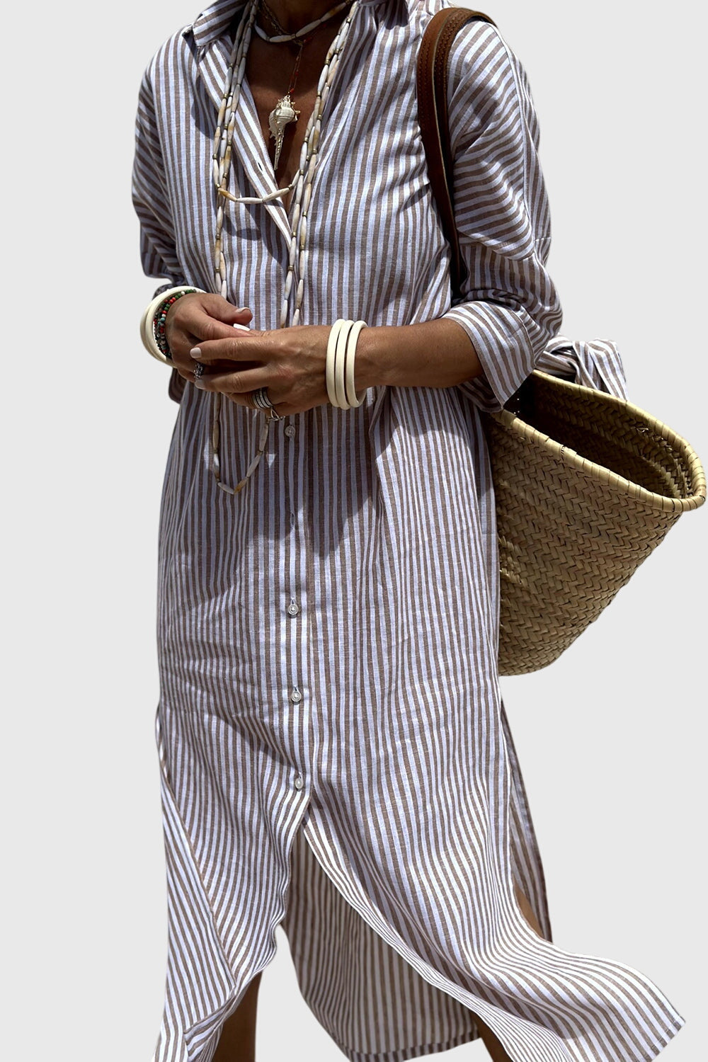 שמלות חולצה אלגנטיות עם פסים