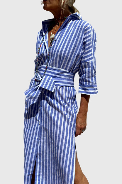 שמלות חולצה אלגנטיות עם פסים