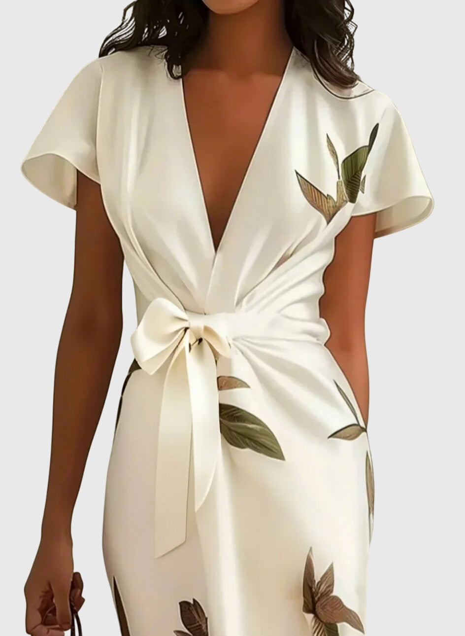 שמלות סטן לבנה אלגנטית