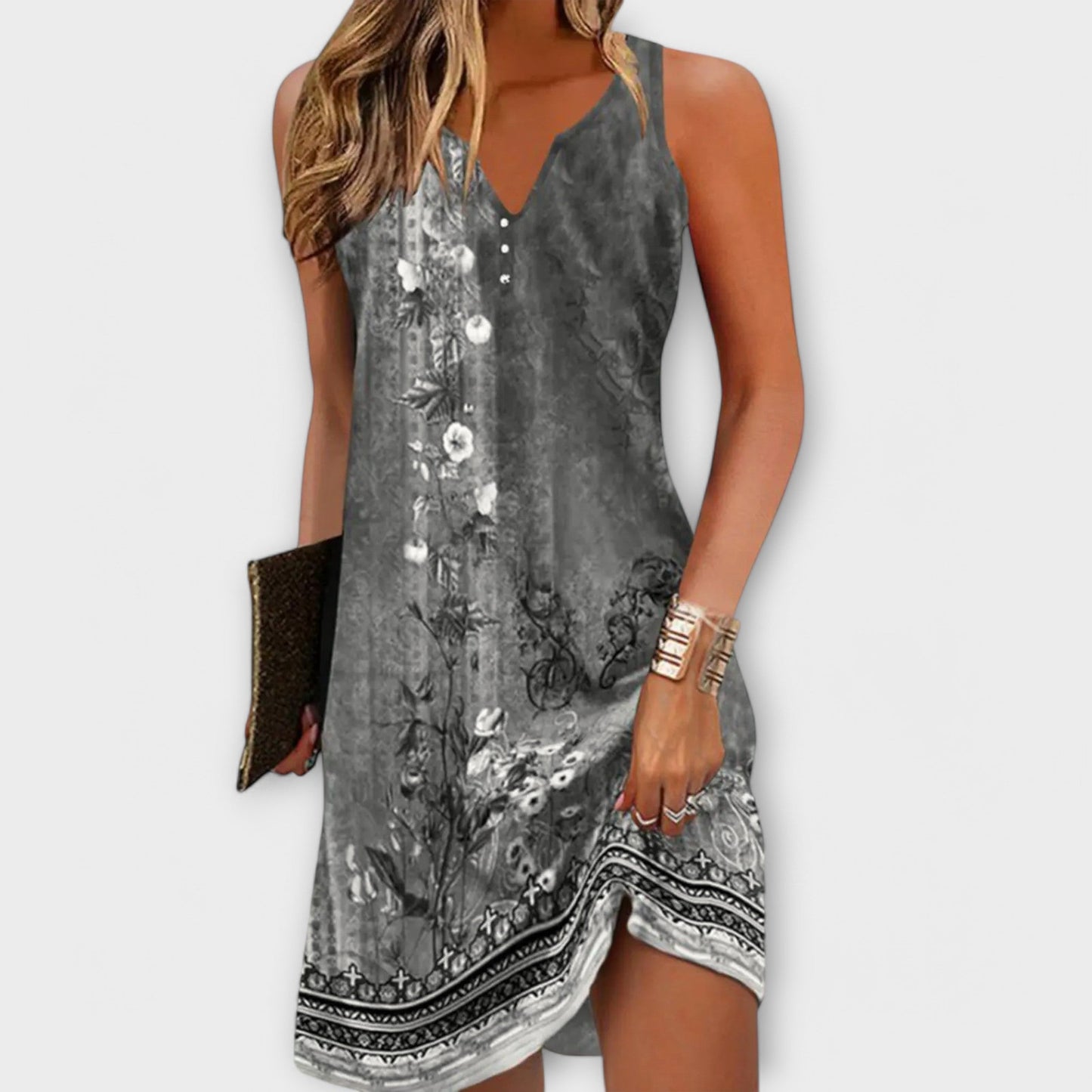 שמלת טסה פרחונית מידי לנשים - קיץ אלגנטי ונוח