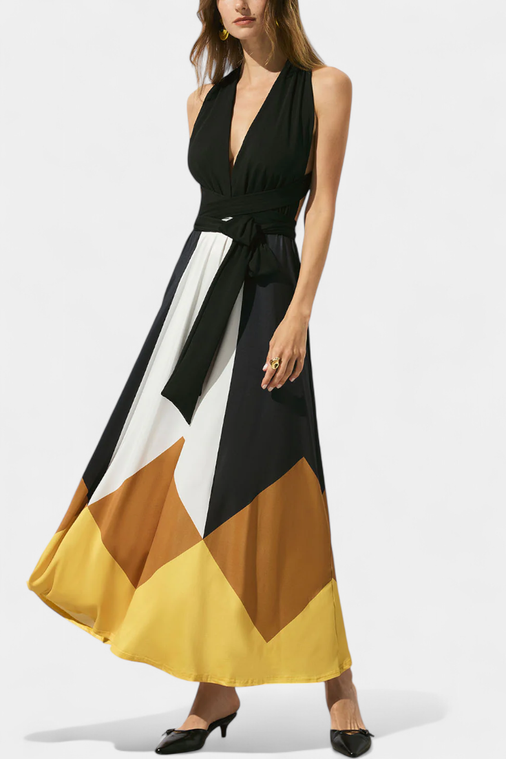 שמלת נאבה ארוכה פולימורפית עם גב פתוח ודמות רב-שימושית