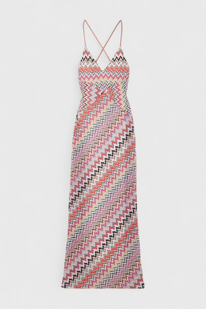 שמלות ארוכות צבעוניות עם מחשוף עמוק וגב מעוצב