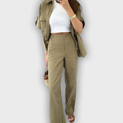 סט עבודה קז'ואל לנשים עם חוט מתכוונן