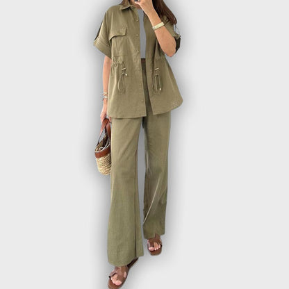 סט עבודה קז'ואל לנשים עם חוט מתכוונן