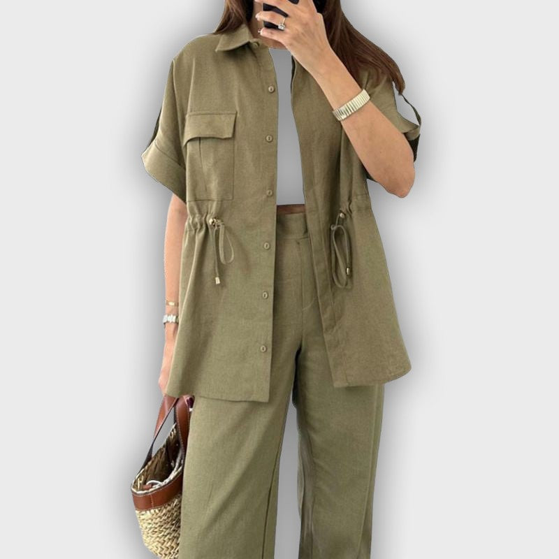 סט עבודה קז'ואל לנשים עם חוט מתכוונן