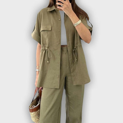 סט עבודה קז'ואל לנשים עם חוט מתכוונן