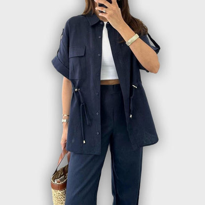 סט עבודה קז'ואל לנשים עם חוט מתכוונן